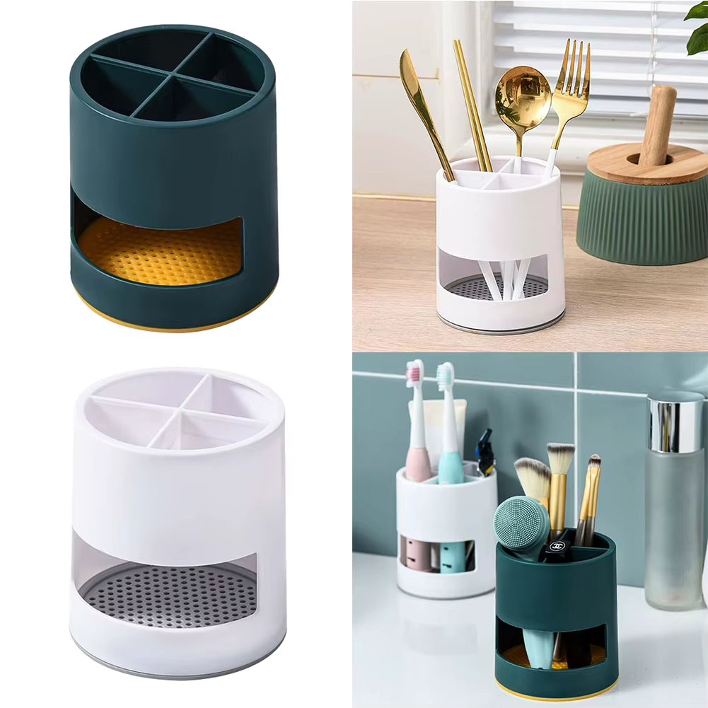 Toothbrush Holder Drain Rack Spoon Storage Makeup Brush Organizer Screwdriver Toothpaste Stands for Bathroom Household