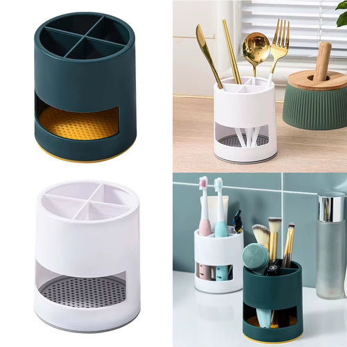Toothbrush Holder Drain Rack Spoon Storage Makeup Brush Organizer Screwdriver Toothpaste Stands for Bathroom Household